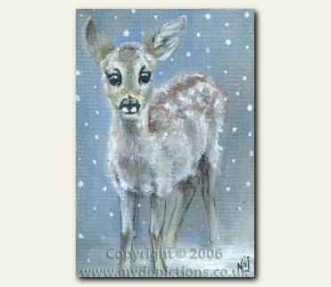 Fawn in the Snow